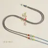 Cordón para Lanyard con Cuenta Dzi Cruzada, Cuerda para Collar con Colgante de Ágata Roja del Sur, Cuerda para Colgante de Jade Tejida a Mano Ajustable para Hombres y Mujeres con Hebilla de Seguridad