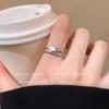 Traje estilo coreano Anillo abierto de circonita estrella de doble capa para mujer Nicho Anillo de mejor amigo Lujo ligero Alta calidad Anillo de comida Anillo Anillo