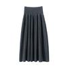 Falda de Cachemira 100% Pura para Mujer, Estilo Retro, Cintura Alta, Cintura Plisada, Aspecto Adelgazante, Nueva Falda de Estilo Versátil para Otoño e Invierno