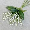 Campana de Viento de 6 Ramas con Flor Artificial de Estilo Fresco Pequeño Ramo Escrito a Mano Blanco Ramo de Novia para Dormitorio Ramo de Flores Artificiales