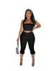 Td2801-1 Europeu e Americano Transfronteiriço Feminino Verão Novo Top Tubo Alça no Pescoço Conjunto de Duas Peças Cor Lisa Sexy Skinny