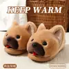Pantuflas de Peluche de Cachorro para Mujer, Otoño/Invierno 2026 Nuevo Dibujo Animado Lindo Felpa Suela Gruesa Antideslizantes Hogar Algodón Pantuflas Al por Mayor