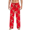 Pantalones de pijama de algodón imitación con estampado 3D, europeos y americanos, transfronterizos, casuales para el hogar, para hombre y mujer, con cordón, bolsillo lateral con solapa, pantalones para el hogar, pantalones