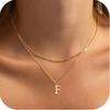 Amazon Transfronterizo Nuevo Collar con Colgante de 26 Letras de Oro de 18K Cadena de Clavícula en Capas Moderna y Exquisita Juego de Dos Piezas para Mujer