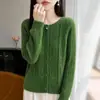 Nueva Colección Otoño/Invierno 2026: Cárdigan Abierto Versátil de Punto Trenzado de Manga Larga para Mujer, Color Sólido, Calado, Corte Holgado, Cuello Redondo