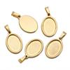 Base colgante redonda Time Gem de acero inoxidable de 20 mm con hebilla de melón, accesorios para collares DIY con borde cruzado