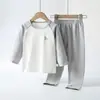 Conjunto de Ropa Interior para Niños Algodón Puro Ropa y Pantalones de Otoño para Niños Algodón Lycra para Niñas Pijamas para Niños Pequeños Ropa Térmica de Algodón para Niños Mayores