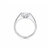 Producto nuevo original anillo de plata de ley 925 giratorio individual de moissanita redonda de 6.5 mm para mujer, joyería minimalista de nicho de alta gama
