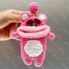 Bolsa para Llaves de Coche Lindo Dibujo Animado Hecho a Mano Lana Tejida Suministros para Coche Colgante Estuche Protector para Llaves Bolsa de Almacenamiento para Mujeres
