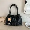 Bolsas de nicho transfronteiriças bolsa de boliche bolsa de ombro com laço bolsa de mão versátil de grande capacidade bolsa de ombro bolsa tote bolsa feminina