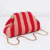 Bolso de Mano de Punto Rayado, Bolso de Mahjong, Versátil Portátil para el Día a Día, Tejido con Clip de Almacenamiento, Bolsa de Maquillaje, Gran Capacidad