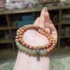 Cipreste Emendado Jade Hetian Anel Giratório Pulseira de Círculo Duplo Pulseira Simples Versátil Joias de Contas Redondas 6mm Feminina