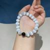 Pulseira Olho de Gato Branco Ágata Negra Estilo Casal Simples Nicho Versátil Suprimento Vivo Atacado