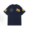 Camiseta de Manga Curta Veludo Bordado Oversized Estilo Americano High Street para Mulheres, Design Solto, Top Pesado de Nicho para Casais