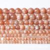 Grão de comércio de Ming pedra do sol natural contas soltas pulseira tecida produtos semiacabados atacado pedra da lua laranja atacado