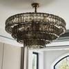 Lámpara de Araña Redonda de Cristal Munora de Lujo Ligero Estilo Francés Lámpara para Sala de Estar de Villa Decoración Vintage Creativa para Dormitorio Comedor Hotel