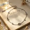 Collar Europeo y Americano de Lujo Accesible con Borlas de Doble Capa y Nariz de Cerdo de Acero de Titanio para Mujer, Cadena Larga Exquisita de Gama Alta Apilada para Otoño e Invierno