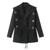 Blazer Solto de Estilo Europeu e Americano com Alças nos Ombros, Nova Moda Europeia e Americana, Elegante e Moderno para Mulheres na Primavera