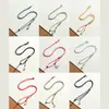 Elegante Colgante Cuerda DIY Tejido a Mano Asimétrico Colgante Pequeño Loto Dosel Esmaltado Cuerda de Cuello Nueva Cuerda de Collar