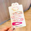 Nueva pinza para el cabello con estampado de frutas para niña, pinza con pegamento y forma de flor de fresa, bonito accesorio para el cabello con flequillo para bebé.