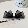 Pinza de pico de pato con lazo negro para mujer, pinza para flequillo frontal, horquilla lateral rota, pinza de malla de una palabra, horquilla para el cabello, tocado