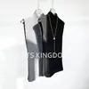 Blusa Feminina Elegante de Chiffon Estilo Novo Coreano e Japonês com Pregas TT de Alta Qualidade Slim-Fit Sem Mangas para Moda Urbana de Verão