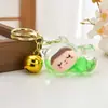 Tiktok Lindo Gato Acostado Adorable Colgante de Arena Líquida Par de Llavero Acrílico con Aceite Destellante Accesorios para Bolsos