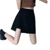 2026 Nuevo Diseño de Falda Media con Horquilla Estilo Coreano de Nicho Versátil Ajuste Delgado Ceñida a la Cadera Falda de Cuero Falda Corta Negra Mujer Verano