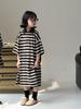 Traje para Niños 2026 Estilo Verano Niños y Niñas Estilo Coreano Cuello Polo Sudadera a Rayas Vestido Conjunto de Dos Piezas de Pantalones Cortos de Manga Corta