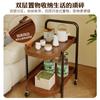 Mesa de Té Móvil de Madera Maciza Mesa de Té Pequeña para el Hogar Sala de Té Gabinete de Té Rueda Universal Carrito Nuevo Estilo Estante de Almacenamiento Balcón
