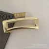 Estilo Coreano Presilha Quadrada Vazada Grande Presilha de Tubarão de Metal Versátil Elegante Presilha para Cabelo na Nuca Grampo de Cabelo Grampo de Cabelo