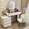 Nuevo Tocador de Pizarra Estilo Crema para Dormitorio 2025, Mesa de Maquillaje Moderna Simple de Lujo Ligero para Apartamento Pequeño con Gabinete de Cajones Integrado