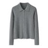Cárdigan Grueso de Cachemir Puro 68/3 para Mujer, Solapa, Cremallera Doble, Cuello Polo, Suéter de Cachemir, Chaqueta Suéter para Mujer