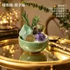 Plantas em vaso de cristal natural para atacado com os doze signos do zodíaco, bonsai de pedra bruta de ametista e citrino, decorações de fortuna para mesa de escritório e casa