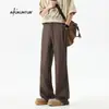Otoño Modernos Simples Versátiles Caídos Pantalones Vaqueros para Hombre Estilo Americano Desaliñados Atractivos Simples Adelgazantes Alargadores de Piernas Ligeramente Acampanados Pantalones Modernos