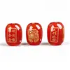 Ágata Negro Natural, Rojo y Verde Bañado en Oro Bolsa de Cuentas de Cubo Bagua, Joyería de las Cuatro Bestias Míticas, Cuentas Sueltas de Cristal del Mantra de Seis Palabras al por Mayor
