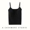 Nuevo camisole de cachemira versátil y ajustado para mujer con cuello en V, suéter interior sin mangas de corte ceñido, capa base de lana