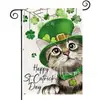 Bandera de Jardín Popular de Temporada Temu, Paquete de 12, Serie de Gatos, Material de Lino, Bandera Decorativa para Jardín Americano