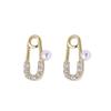 Aretes de Plata Esterlina 925 Minix Durmiente con Incrustaciones de Diamantes, Aretes Pequeños Distintivos de Avión de Papel con Forma de Clip y Flor de Cinco Pétalos