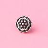 S925 Plata Intime vintage envejecida pequeña flor botón plateado pulsera hebilla de cola cuerda trenzada hecha a mano hebilla plateada accesorios plateados 7mm
