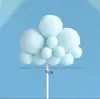 Decoração de Bolo Topper Girassol Pom-pom Nuvem 3D Fofo Fofo Bola Pequena Flor Pelúcia Colorido Inserção de Aniversário