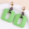 Pendientes cuadrados exagerados de acrílico europeo y americano con diseño de cadena esmerilada, pendientes retro sencillos, joyería para las orejas para mujer.