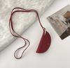 Rua Trendy Couro Chaveiro Forma Côncava Colar Feminino All-match Acessórios Decorativo Colar Chave Do Carro Bolsa