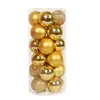Bola Decorativa Navideña Transfronteriza 3/4/ 6/8cm Bola de Navidad Bola de Barril Colgante Bola de Plástico Chapado Colgante de Árbol de Navidad