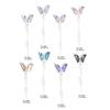 Popular aleación cristal mariposa perla colgante cadena joyería para uñas Nuevo Aurora mariposa tridimensional accesorios de diamantes