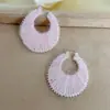 Atmósfera de Otoño e Invierno Pendientes Trenzados de Lana Coloridos Difuminados para Mujer Pendientes de Aro Coloridos Morandi Diseño de Nicho para Mujer