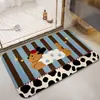Tapete de Chão de Banheiro Fofo de Desenho Animado, Absorvente de Água, Secagem Rápida, Antiderrapante, Anti-Queda, Tapete de Pé de Terra de Diatomáceas Fácil de Limpar para a Entrada do Vaso Sanitário