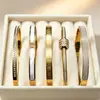 Coleção de Pulseiras de Aço Titânio Leve de Luxo Europeia e Americana Mostrador de Madrepérola com Números Romanos Totalmente Cravejada Múltiplos Estilos Suprimento Direto da Fábrica Suporta Dropshipping
