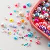 Perlas de ABS de Alto Brillo Coloridas Galvanizadas de Media Ronda Mezcladas con Pedrería de Resina 3-10 mm Perlas de ABS de Venta Caliente en Amazon Joyería DIY