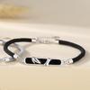 Pulsera Original de Bambú para Pareja Pulsera Casual Literaria de Diseño Nicho Pulsera Geométrica Retro de Bosque Regalo para el Día de San Valentín Chino